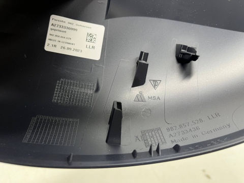 Lusterko Porsche 982 718 Boxster Cayman 16- PRAWA górna obudowa lusterka zewnętrznego nakładka 982858654g2x a2733336999