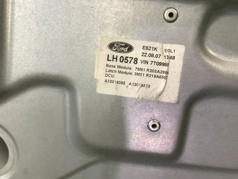 Podnośnik szyb Ford C-Max I MK1 03-10r. lewy przedni mechanizm podnoszenia szyby kierowcy lewy przód 7m51r203a29ba