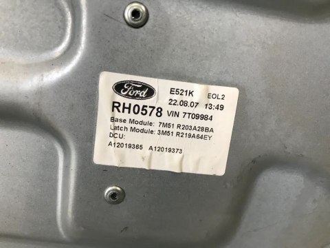 Podnośnik szyb Ford C-Max I MK1 03-10r. prawy przedni mechanizm podnoszenia szyby pasażera prawy przód 7m51r203a28ba
