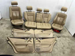 Fotele Mercedes w210 KOMBI 95-02r. kanapa tylna boczki drzwi KOMPLET skóra pompowane elektryczne z pamięcią beżowe