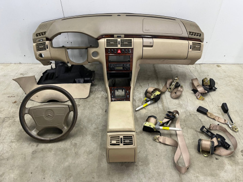 Fotele Mercedes w210 KOMBI 95-02r. kanapa tylna boczki drzwi KOMPLET skóra pompowane elektryczne z pamięcią beżowe