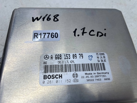Komputer silnika Mercedes w168 A-klasa Vaneo w414 97-04r. 1.7 CDi sterownik ECU a6681530979 0281011152