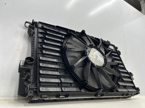 Chłodnica wody Porsche Panamera II 971 16-23r. chłodnica klimatyzacji wentylator wiatrak KOMPLET 