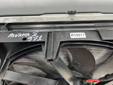 Chłodnica wody Porsche Panamera II 971 16-23r. chłodnica klimatyzacji wentylator wiatrak KOMPLET 