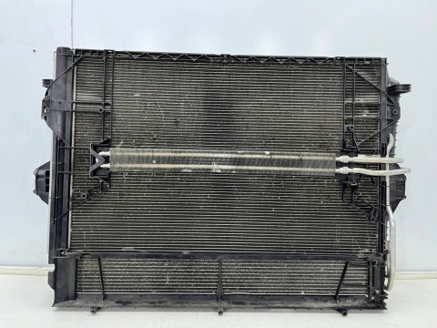 Komplet chłodnic VW Touareg II 7p5 Cayenne II 92a 10-18r. 3.0 TDi 3.6 v6 chłodnica wody skraplacz klimatyzacji wiatrak KPL