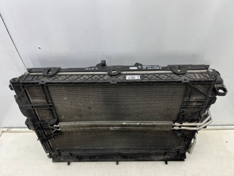 Komplet chłodnic VW Touareg II 7p5 Cayenne II 92a 10-18r. 3.0 TDi 3.6 v6 chłodnica wody skraplacz klimatyzacji wiatrak KPL