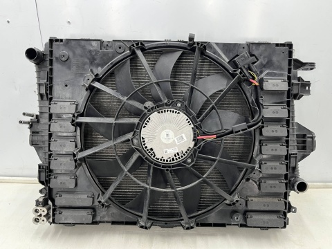 Komplet chłodnic VW Touareg II 7p5 Cayenne II 92a 10-18r. 3.0 TDi 3.6 v6 chłodnica wody skraplacz klimatyzacji wiatrak KPL