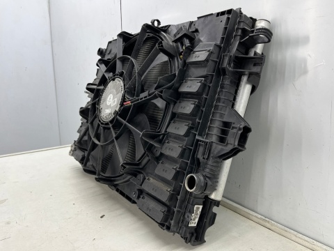 Komplet chłodnic VW Touareg II 7p5 Cayenne II 92a 10-18r. 3.0 TDi 3.6 v6 chłodnica wody skraplacz klimatyzacji wiatrak KPL