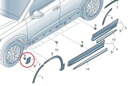 Listwa Skoda Karoq 2017r.- SportLine NOWA lewa przednia nakładka na dół rantu nadkola błotnika 57a853247