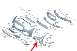 Ślizg Mercedes w206 C-klasa 21r.- NOWE lewe przednie mocowanie zderzaka wspornik uchwyt lewy przód NOWY ORYGINALNY a2068855905
