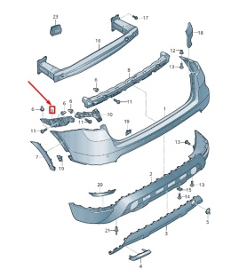 Ślizg Seat Arona 17r.- NOWE lewe tylne mocowanie zderzaka wspornik uchwyt lewy tył ORYGINALNY 6f9807393b