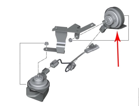 Klakson Mini One Cooper Cabrio III F55 F56 F57 13-24r. sygnał dźwiękowy 7401574