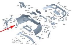 Ślizg Mercedes w206 C-klasa AMG line 21r.- NOWE lewe tylne dolne mocowanie zderzaka wspornik uchwyt lewy tył NOWY ORYGINALNY