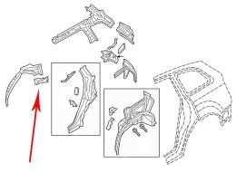 Ćwiartka Audi Q7 II 4M 15r.- prawy tylny łącznik nadkola poszycie NOWE ORYGINALNE prawy tył 4m0809818a