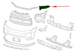 Ślizg Porsche Macan II 95c 24r.- NOWE prawe przednie mocowanie zderzaka wspornik oryginalne prawy przód 95c807184 95c807050b