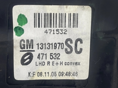 Lusterko Opel Zafira B 05-14r PRAWE elektryczne 13131970