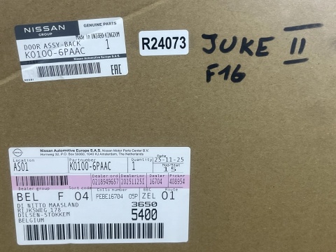 Klapa bagażnika Nissan Juke F16 2 II 19r.- nowa oryginalna K0100-6PAAC