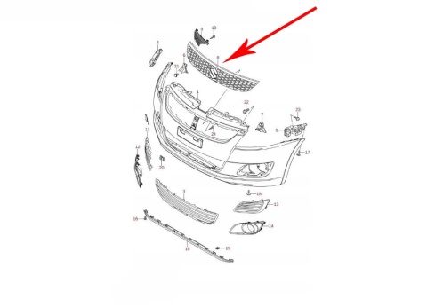 Atrapa Suzuki Swift 5 V 10-13r. NOWY grill przednia maskownica zderzaka znaczek oryginalna 71741-68l00-5pk