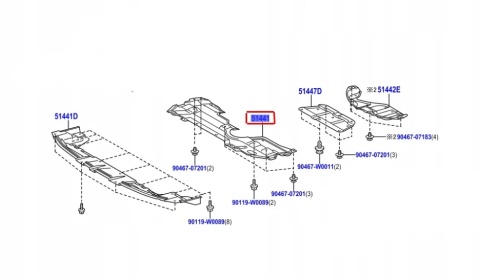 Osłona pod silnik Toyota Auris 1 I E15 06-12r. NOWA płyta dolna podwozia zderzaka oryginalna 51441-02220