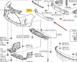Absorber zderzaka Toyota Yaris III P13 10-20r. przednie wzmocnienie styropian pianka przód NOWA ORGINALNA 52611-0d020