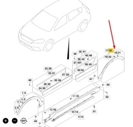 Listwa Suzuki SX4 S-Cross 13-21r. lewy tylni rant nadkola błotnika nowe orginalne 77260-61m00-5pk