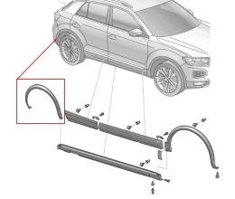 Listwa VW T-Roc TRoc 17-25r. NOWY prawy tylny rant nadkola błotnika nakładka prawy tył oryginalny 2ga854820e
