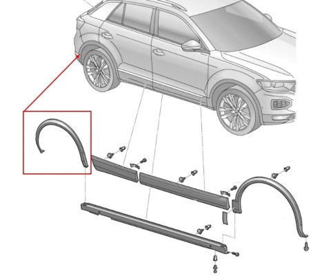 Listwa VW T-Roc TRoc 17-25r. NOWY prawy tylny rant nadkola błotnika nakładka prawy tył oryginalny 2ga854820e