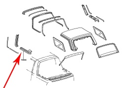 Prowadnica dachu Toyota RAV4 I Cabrio SoftTop 94-00r. nowe LEWE dachu miękkiego kosz prowadnica oryginal 75609-0w010