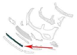 Listwa zderzaka Mercedes GLC X253 W253 C253 Coupe 15-19r. przednia dokladka elastyczna hokej spoiler listewka a2538850003