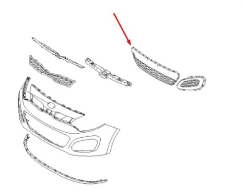 Atrapa Kia Rio 3 III 11-14r. Przedlift grill przednia maskownica zderzaka nowa oryginalna 865611w200