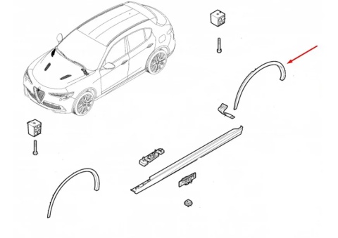 Listwa Alfa Romeo Stelvio 16r.- NOWA lewa tylna nakładka błotnika rant nadkola 50549703