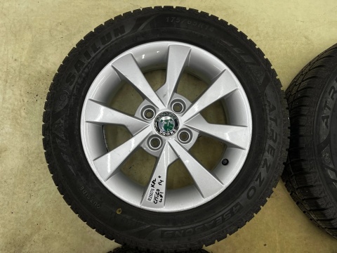 Felgi aluminiowe VW up! Skoda Citigo Seat Mii 5jx14 ET35 4x100 felgi r14 cali KOMPLET opony wielosezonowe 175/65/14
