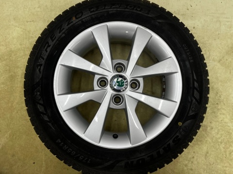 Felgi aluminiowe VW up! Skoda Citigo Seat Mii 5jx14 ET35 4x100 felgi r14 cali KOMPLET opony wielosezonowe 175/65/14