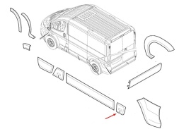 Listwa Fiat Ducato 3 III Jumper 2 II Boxer 2 II 06-22r. lewa tylna nakładka boczna drzwi DOKŁADKA 735422847