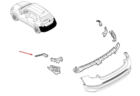Ślizg Fiat 500X 14-24r. lewe tylne mocowanie zderzaka lewy tył 51948332