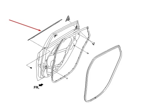 Listwa Hyundai i30 II GD 11-17r NOWA prawa tylna uszczelka drzwi CHROM zewnętrzna listwa szyby zgarniająca prawy tył 83220a5010