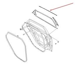 Listwa Hyundai i40 11-19r. NOWA lewa tylna uszczelka drzwi CHROM zewnętrzna szyby zgarniająca lewy tył 832103z000