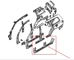 Poszycie Mitsubishi Pajero 4 IV 06-21r. NOWY lewy próg słupek ćwiartka reperaturka ORYGINALNA 5253c945