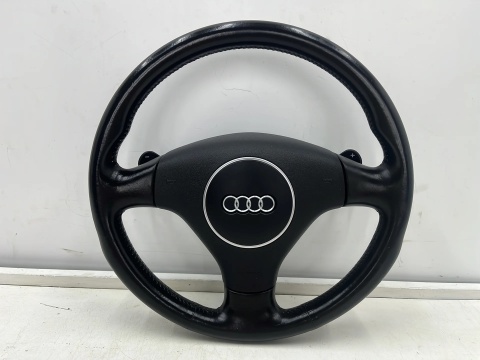 Kierownica Audi A3 8P 04-13r. skórzana trójramienna łopatki z poduszką Airbag EUROPA 8p0419091p