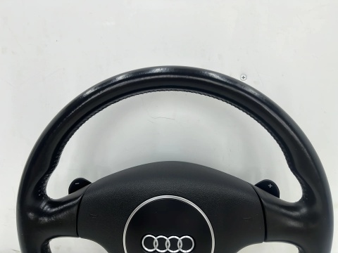 Kierownica Audi A3 8P 04-13r. skórzana trójramienna łopatki z poduszką Airbag EUROPA 8p0419091p