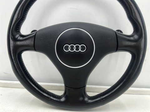 Kierownica Audi A3 8P 04-13r. skórzana trójramienna łopatki z poduszką Airbag EUROPA 8p0419091p