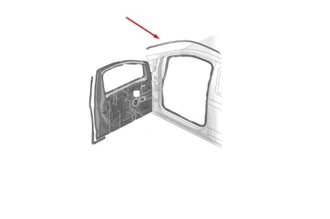Uszczelka VW Caddy 4 IV Transit Connect 3 III 20r.- GÓRNA guma drzwi wewnętrzna prawych drzwi pasażera prawy przód 2k7843790c