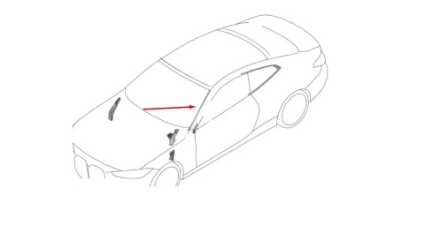 Uszczelka BMW M4 G83 Cabrio 21r.- prawa przednia guma szyby czołowej przedniej prawy przód 51138494508
