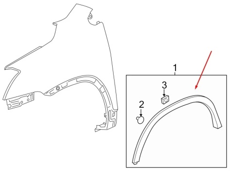 Listwa Opel Mokka A 12-16r. lewy przedni rant nadkola błotnika nakładka lewy przód nowy orginalny 95275450
