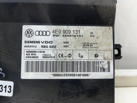 Moduł Audi A8 D3 02-10r. komputer dostępu bez kluczykowego KEYLESS 4e0909131