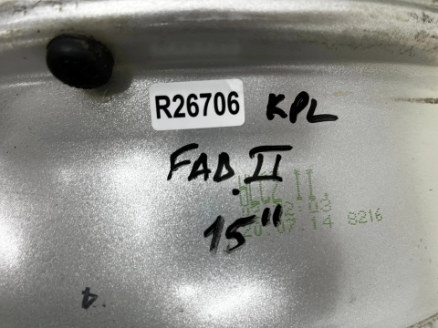 Felgi aluminiowe Skoda Fabia 2 II Roomster Praktik Ibiza Polo Fox 07-14r. r15 cali 6jx15 ET43 5x100 felgi KOMPLET 6j0601025a