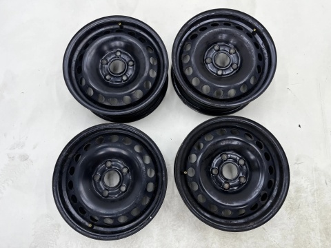 Felgi stalowe VW Golf Touran Caddy Octavia Leon 6jx15 5x112 ET47 CH 57,1 15 cali ORYGINALNE KOMPLET 1k0601027c