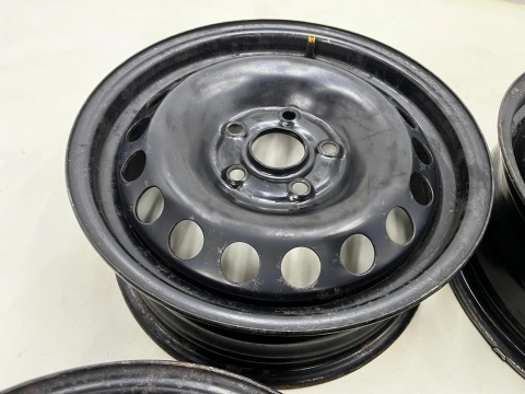 Felgi stalowe VW Golf Touran Caddy Octavia Leon 6jx15 5x112 ET47 CH 57,1 15 cali ORYGINALNE KOMPLET 1k0601027c