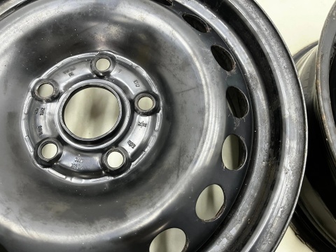 Felgi stalowe VW Golf Touran Caddy Octavia Leon 6jx15 5x112 ET47 CH 57,1 15 cali ORYGINALNE KOMPLET 1k0601027c