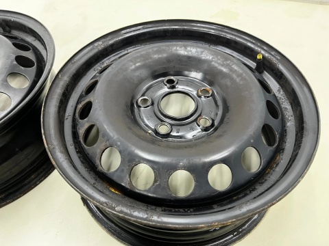 Felgi stalowe VW Golf Touran Caddy Octavia Leon 6jx15 5x112 ET47 CH 57,1 15 cali ORYGINALNE KOMPLET 1k0601027c